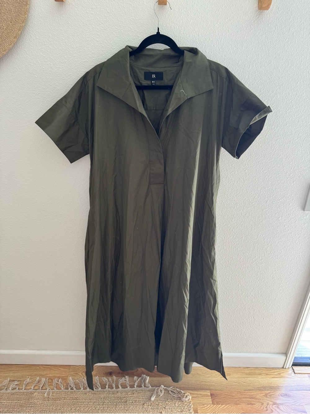 Banana Republic Olive Green Maxi Shirt Dress